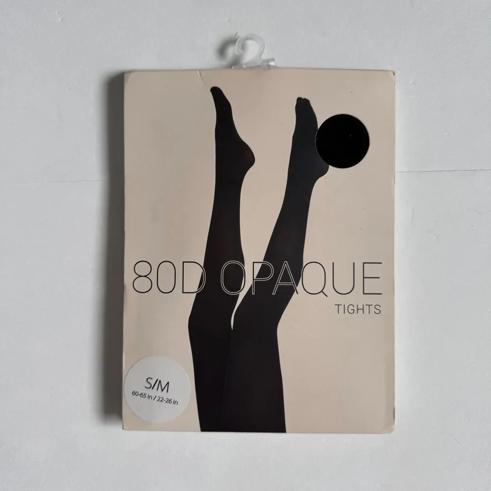Forever 21 Black 80D Opaque Tights Size Small/Medium NWT